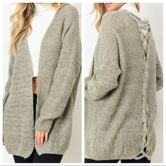 Max Studio Dark Gray Crisscross Back 